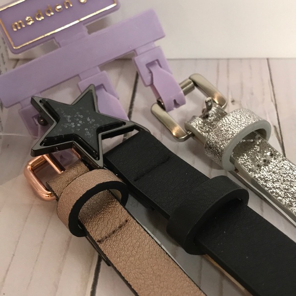 Madden Girl Faux Leather belts 3-pack black belt - Picture 2 of 8